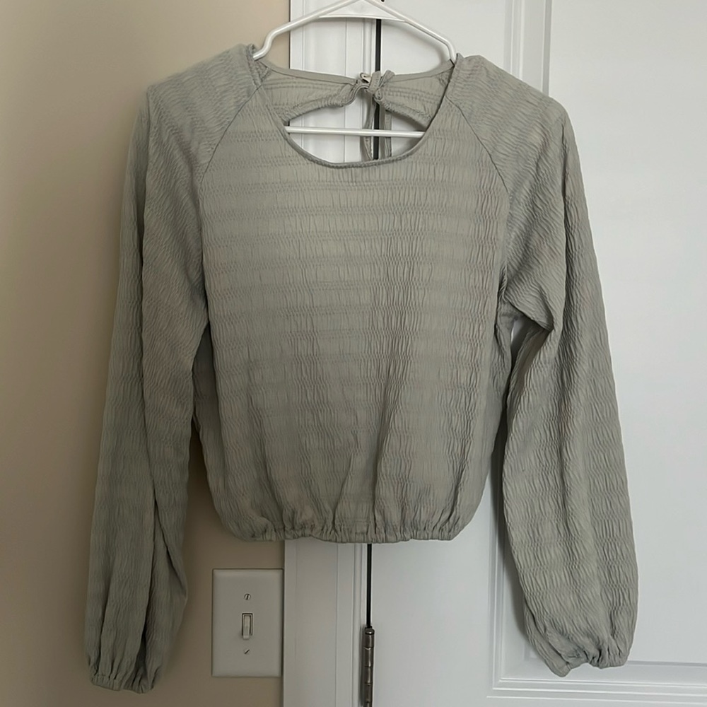 Cropped sage green top